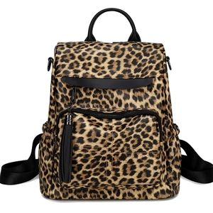 Leopard Print Backpack Purse